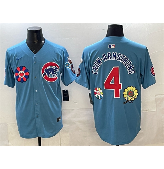 Men's Chicago Cubs #4 Pete Crow-Armstrong Blue 2025 Tokyo Series 2nd Alternate Limited Stitched Baseball Jersey