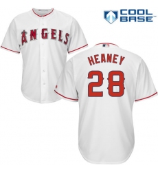 Youth Majestic Los Angeles Angels of Anaheim #28 Andrew Heaney Authentic White Home Cool Base MLB Jersey