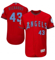 Men's Majestic Los Angeles Angels of Anaheim #43 Garrett Richards Authentic Red 2016 Father's Day Fashion Flex Base MLB Jersey