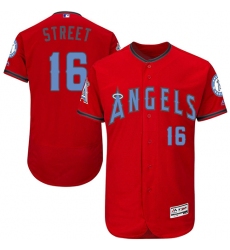 Men's Majestic Los Angeles Angels of Anaheim #16 Huston Street Authentic Red 2016 Father's Day Fashion Flex Base MLB Jersey