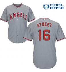 Men's Majestic Los Angeles Angels of Anaheim #16 Huston Street Replica Grey Road Cool Base MLB Jersey