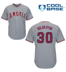 Men's Majestic Los Angeles Angels of Anaheim #30 Nolan Ryan Replica Grey Road Cool Base MLB Jersey