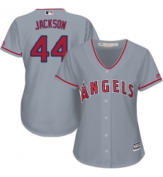 Women's Majestic Los Angeles Angels of Anaheim #44 Reggie Jackson Authentic Grey Road Cool Base MLB Jersey