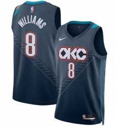 Men's Oklahoma City Thunder #8 Jalen Williams Navy 2025-26 City Edition Swingman Stitched Basketball Jersey