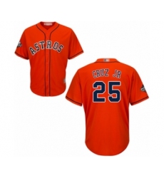 Youth Houston Astros #25 Jose Cruz Jr. Authentic Orange Alternate Cool Base 2019 World Series Bound Baseball Jersey