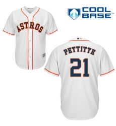 Men's Majestic Houston Astros #21 Andy Pettitte Replica White Home Cool Base MLB Jersey