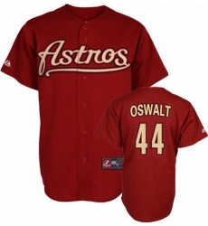 Men's Mitchell and Ness Houston Astros #44 Roy Oswalt Replica Red Throwback MLB Jersey