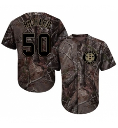 Youth Majestic Houston Astros #50 J.R. Richard Authentic Camo Realtree Collection Flex Base MLB Jersey