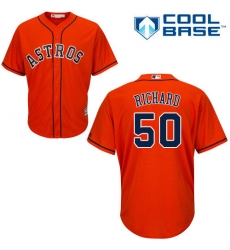 Youth Majestic Houston Astros #50 J.R. Richard Authentic Orange Alternate Cool Base MLB Jersey