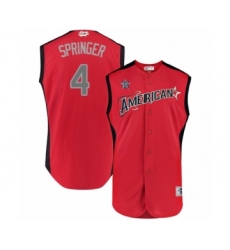 Youth Houston Astros #4 George Springer Authentic Red American League 2019 Baseball All-Star Jersey