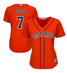 Women's Majestic Houston Astros #7 Craig Biggio Authentic Orange Alternate Cool Base MLB Jersey