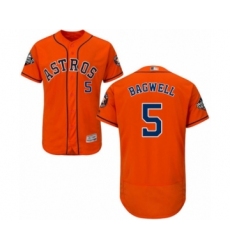 Men's Houston Astros #5 Jeff Bagwell Orange Alternate Flex Base Authentic Collection 2019 World Series Bound Baseball Jersey