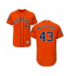 Men's Houston Astros #43 Lance McCullers Orange Alternate Flex Base Authentic Collection 2019 World Series Bound Baseball Jersey