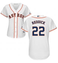 Women's Majestic Houston Astros #22 Josh Reddick Authentic White Home Cool Base MLB Jersey