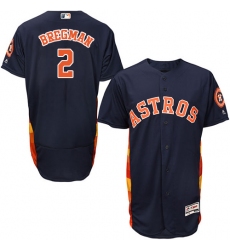Men's Majestic Houston Astros #2 Alex Bregman Navy Blue Flexbase Authentic Collection MLB Jersey