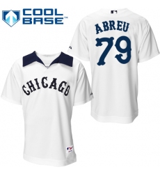 Men's Majestic Chicago White Sox #79 Jose Abreu Authentic White 1976 Turn Back The Clock MLB Jersey
