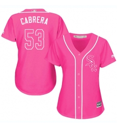 Women's Majestic Chicago White Sox #53 Melky Cabrera Authentic Pink Fashion Cool Base MLB Jersey