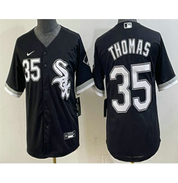 Youth Chicago White Sox #35 Frank Thomas Black Stitched Jersey