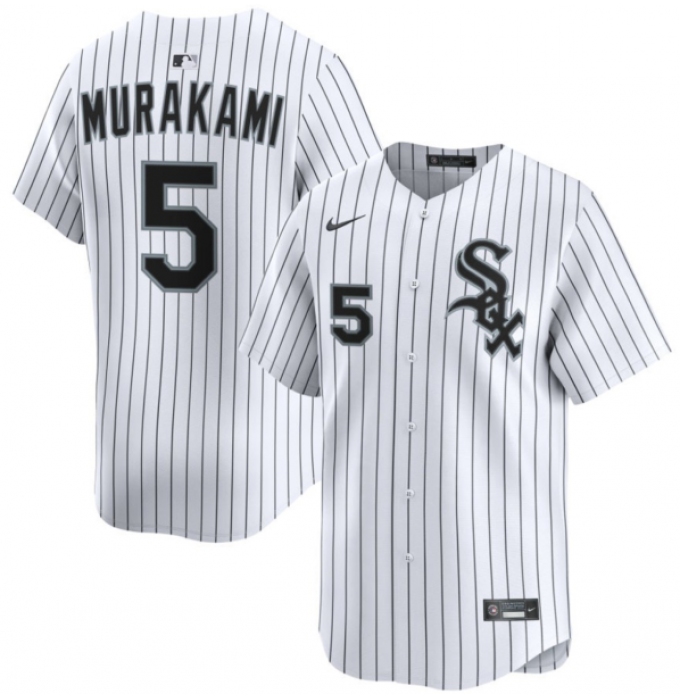 Men's Chicago White Sox #5 Munetaka Murakami White 2025 Home Limited Stitched Baseball Jersey