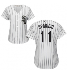 Women's Majestic Chicago White Sox #11 Luis Aparicio Authentic White Home Cool Base MLB Jersey