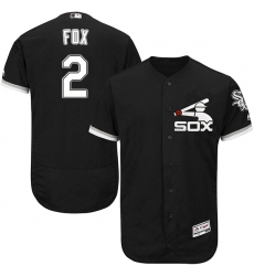 Men's Majestic Chicago White Sox #2 Nellie Fox Authentic Black Alternate Home Cool Base MLB Jersey