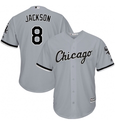 Men's Majestic Chicago White Sox #8 Bo Jackson Replica Grey Road Cool Base MLB Jersey