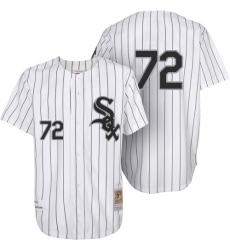 Men's Mitchell and Ness 1993 Chicago White Sox #72 Carlton Fisk Authentic White Throwback MLB Jersey