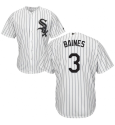 Men's Majestic Chicago White Sox #3 Harold Baines White Home Flex Base Authentic Collection MLB Jersey