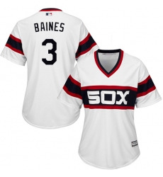 Women's Majestic Chicago White Sox #3 Harold Baines Replica White 2013 Alternate Home Cool Base MLB Jersey