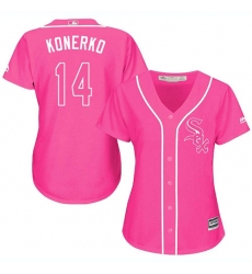 Women's Majestic Chicago White Sox #14 Paul Konerko Authentic Pink Fashion Cool Base MLB Jersey