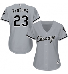 Women's Majestic Chicago White Sox #23 Robin Ventura Authentic Grey Road Cool Base MLB Jersey