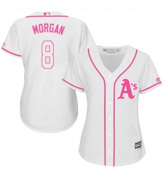 Women's Majestic Oakland Athletics #8 Joe Morgan Replica White Fashion Cool Base MLB Jersey