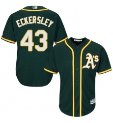 Men's Majestic Oakland Athletics #43 Dennis Eckersley Replica Green Alternate 1 Cool Base MLB Jersey