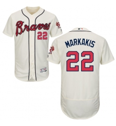 Men's Majestic Atlanta Braves #22 Nick Markakis Cream Alternate Flex Base Authentic Collection MLB Jersey