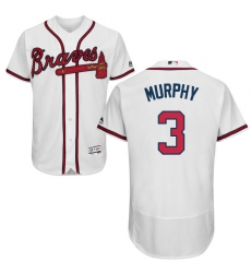Men's Majestic Atlanta Braves #3 Dale Murphy White Home Flex Base Authentic Collection MLB Jersey