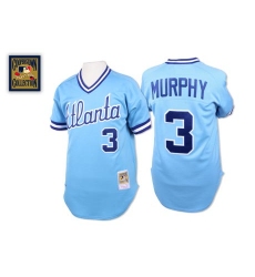 Men's Mitchell and Ness 1982 Atlanta Braves #3 Dale Murphy Replica Light Blue Throwback MLB Jersey