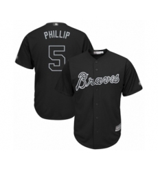 Men's Atlanta Braves #5 Freddie Freeman  Phillip  Authentic Black 2019 Players Weekend Baseball Jersey