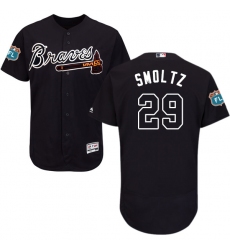 Men's Majestic Atlanta Braves #29 John Smoltz Navy Blue Alternate Flex Base Authentic Collection MLB Jersey
