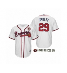 Women 2019 Armed Forces Day John Smoltz #29 Atlanta Braves White Jersey