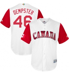 Men's Canada Baseball Majestic #46 Ryan Dempster White 2017 World Baseball Classic Replica Team Jersey