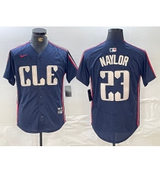 Men's Cleveland Guardians #23 Josh Naylor Navy 2024 City Connect Limited Stitched Jersey