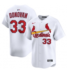 Men's St. Louis Cardinals #33 Brendan Donovan White Home Limited Stitched Baseball Jersey