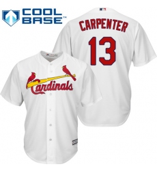 Youth Majestic St. Louis Cardinals #13 Matt Carpenter Authentic White Home Cool Base MLB Jersey