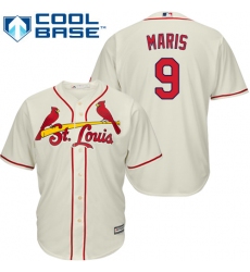 Youth Majestic St. Louis Cardinals #9 Roger Maris Replica Cream Alternate Cool Base MLB Jersey