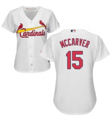 Women's Majestic St. Louis Cardinals #15 Tim McCarver Replica White Home Cool Base MLB Jersey