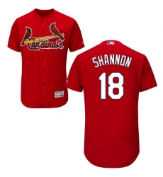 Men's Majestic St. Louis Cardinals #18 Mike Shannon Red Alternate Flex Base Authentic Collection MLB Jersey