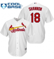 Youth Majestic St. Louis Cardinals #18 Mike Shannon Authentic White Home Cool Base MLB Jersey