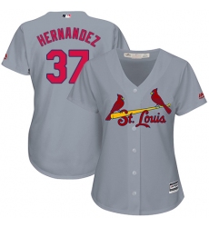 Women's Majestic St. Louis Cardinals #37 Keith Hernandez Authentic Grey Road Cool Base MLB Jersey