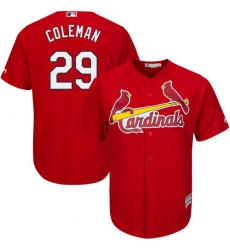 Men's Majestic St. Louis Cardinals #29 Vince Coleman Replica Red Cool Base MLB Jersey