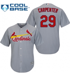 Youth Majestic St. Louis Cardinals #29 Chris Carpenter Authentic Grey Road Cool Base MLB Jersey